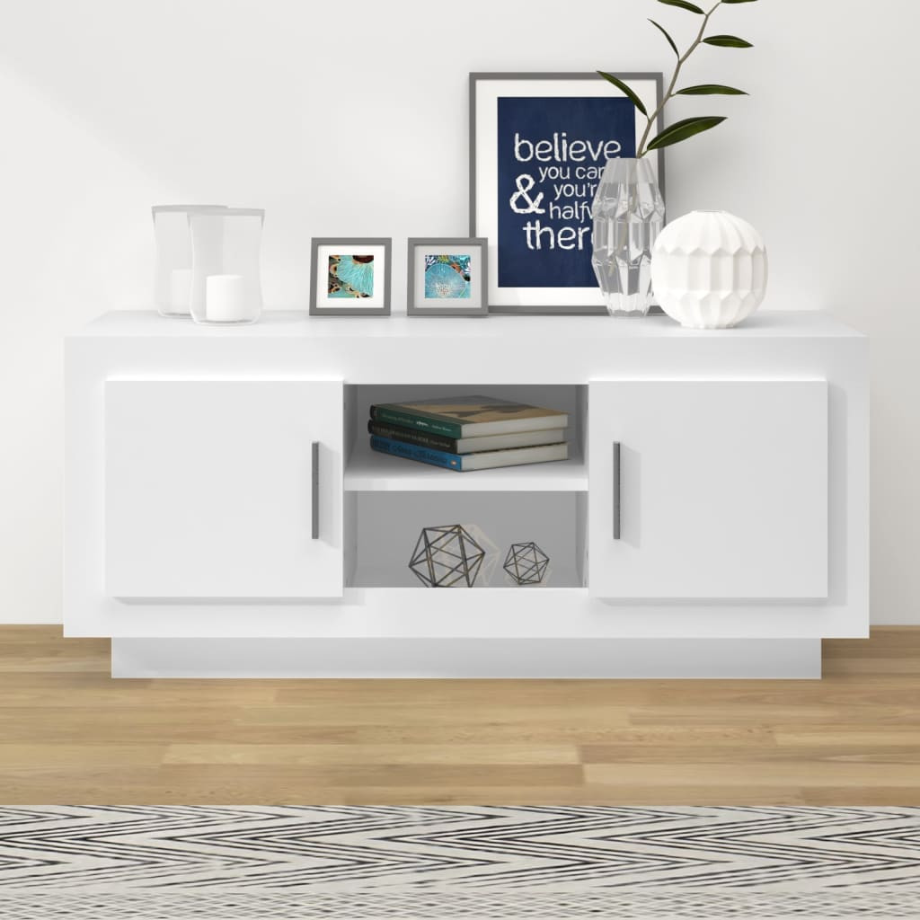 vidaXL TV-Schrank Weiß 102x35x45 cm Holzwerkstoff