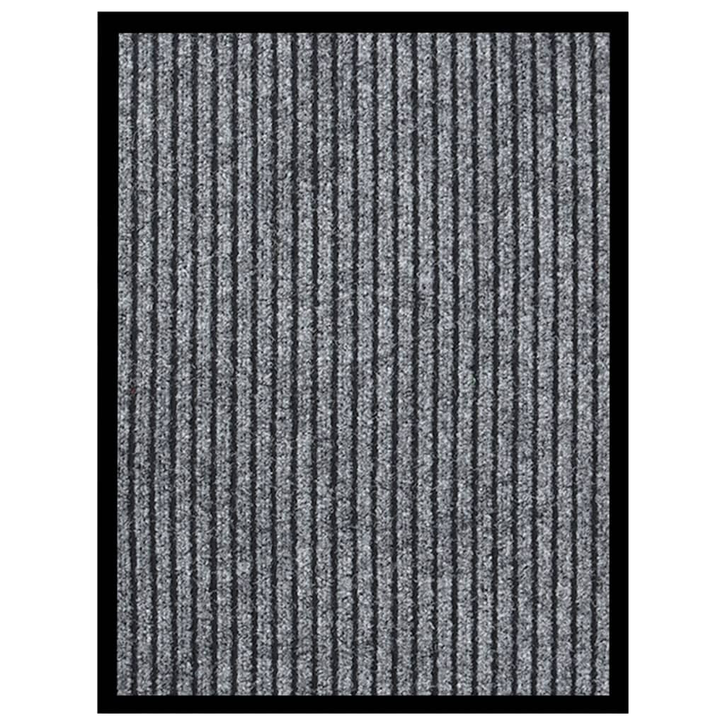 vidaXL Fußmatte Grau Gestreift 40x60 cm