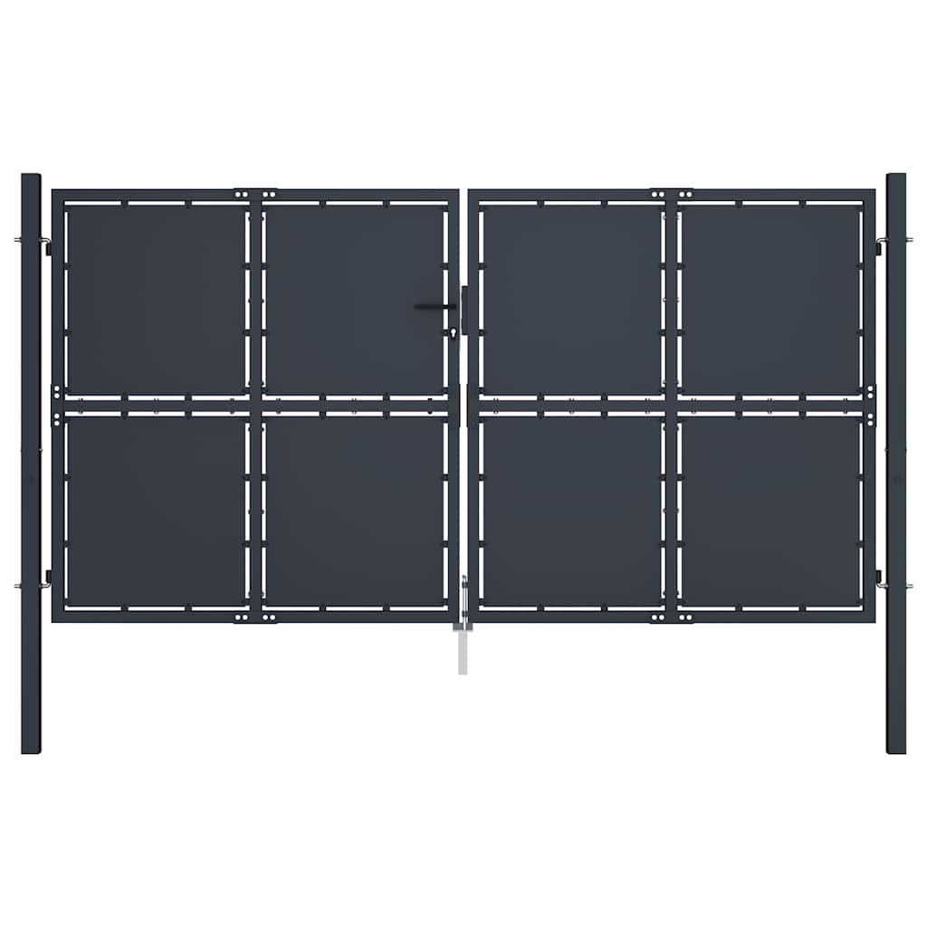 vidaXL Gartentor aus Stahl 300 x 175 cm Anthrazit