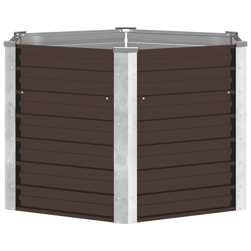 vidaXL Garten-Hochbeet Braun 129 x 129 x 77 cm Verzinkter Stahl