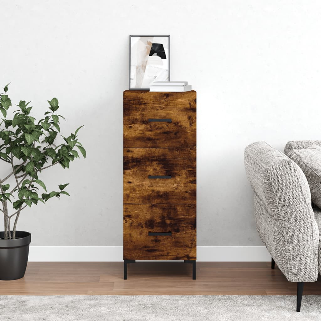 vidaXL Sideboard Räuchereiche 34,5x34x90 cm Holzwerkstoff