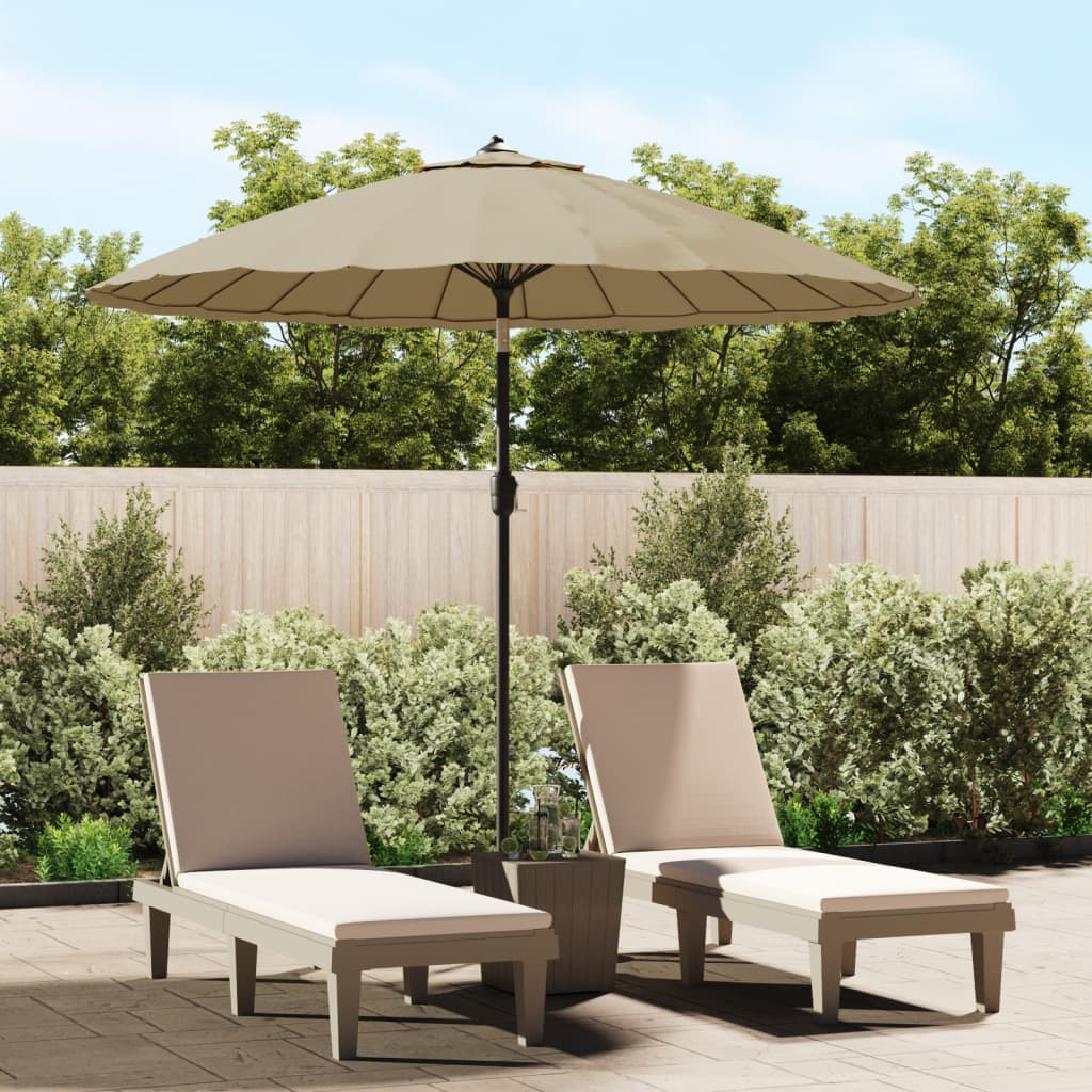 vidaXL Sonnenschirm mit Aluminium-Mast 270 cm Taupe