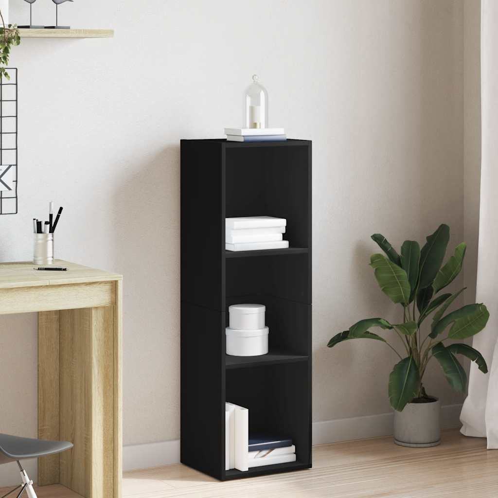 vidaXL Bücherregal/TV-Schrank Schwarz 36x30x114 cm Holzwerkstoff