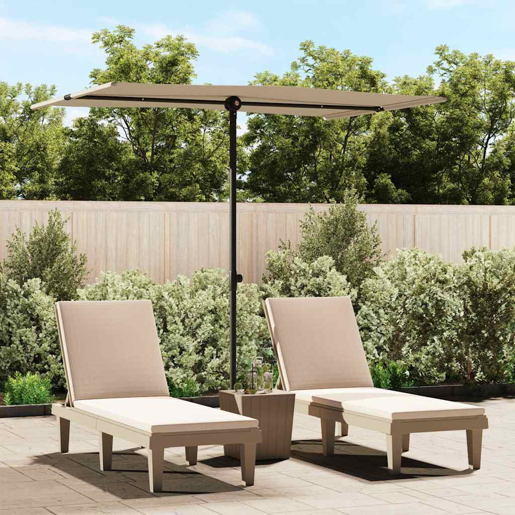 vidaXL Sonnenschirm mit Aluminium-Mast 2x1,5 m Taupe