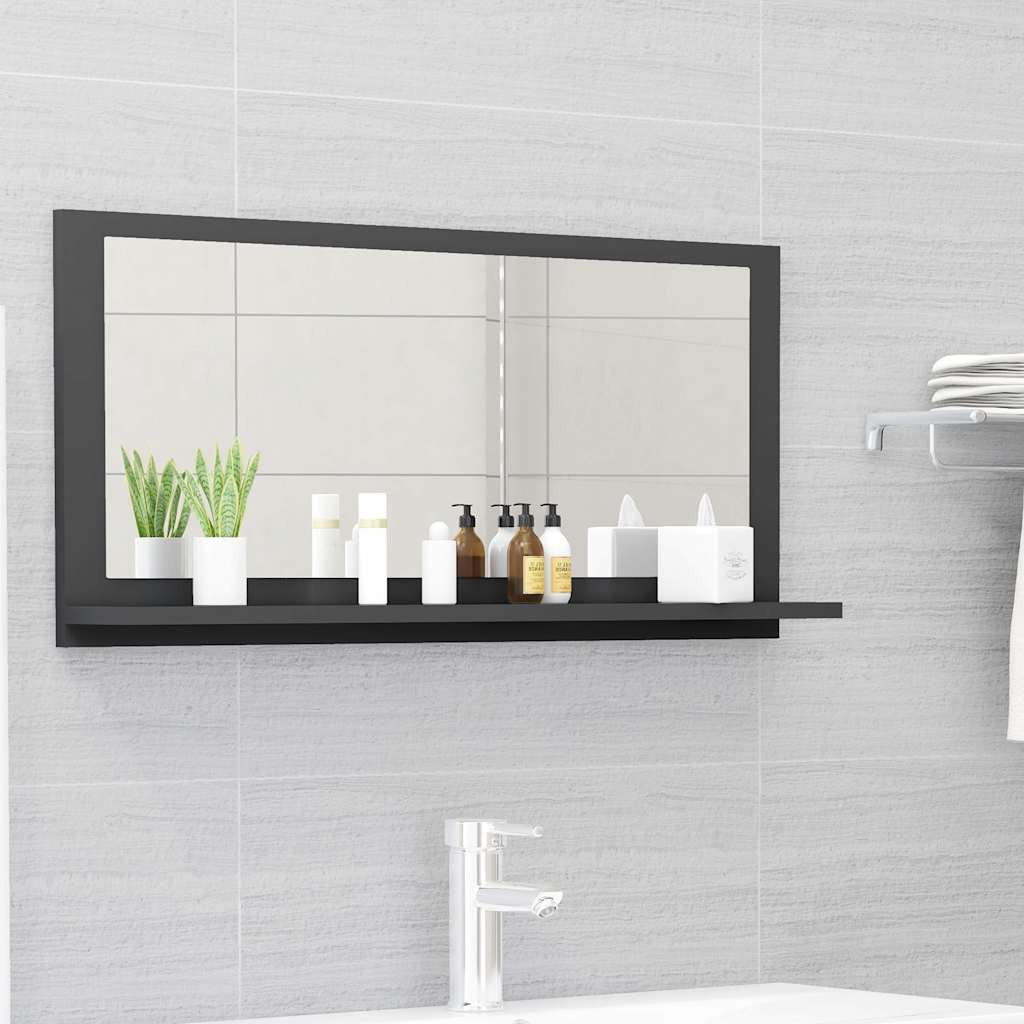 vidaXL Badspiegel Grau 80x10,5x37 cm Holzwerkstoff