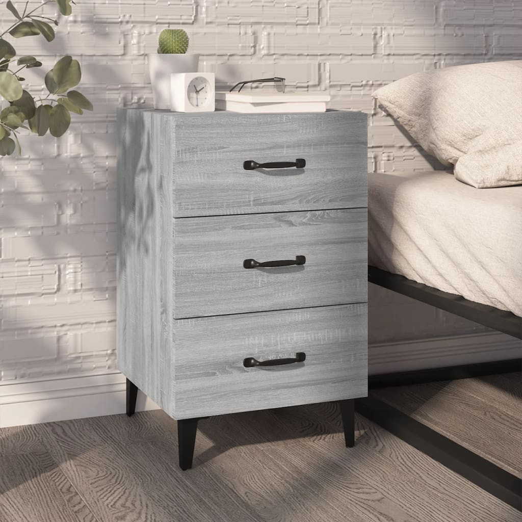 vidaXL Nachttisch Grau Sonoma 40x40x66 cm Holzwerkstoff