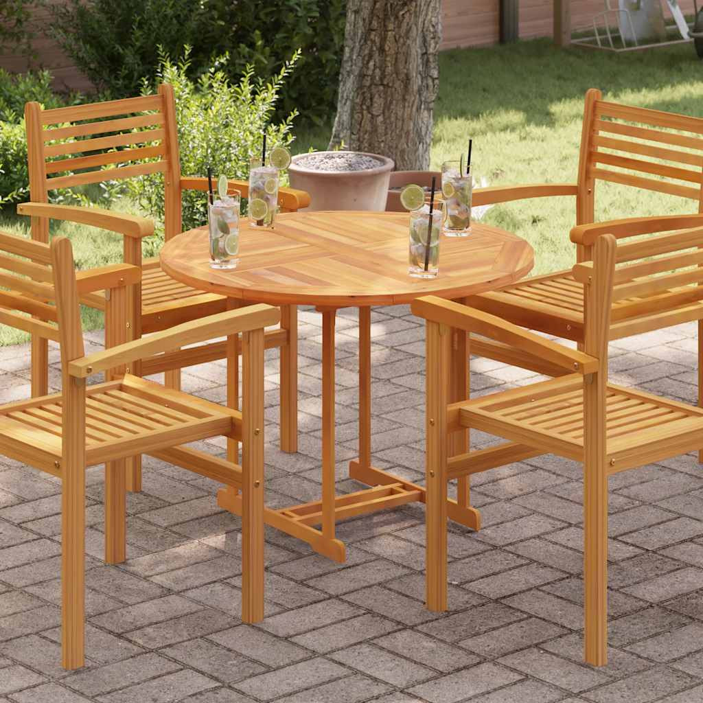 vidaXL Tischplatte Massivholz Teak Rund 2,5 cm 90 cm