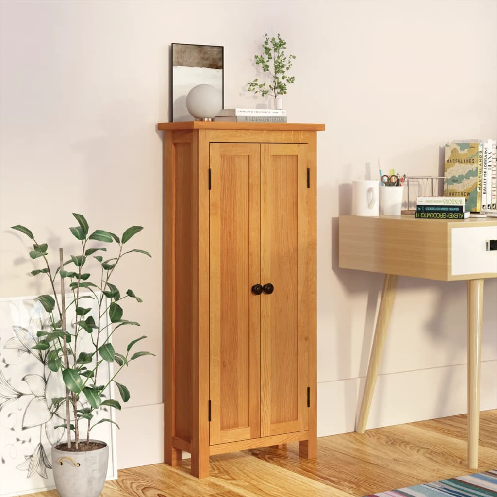 vidaXL Schrank 50x22x110 cm Massivholz Eiche