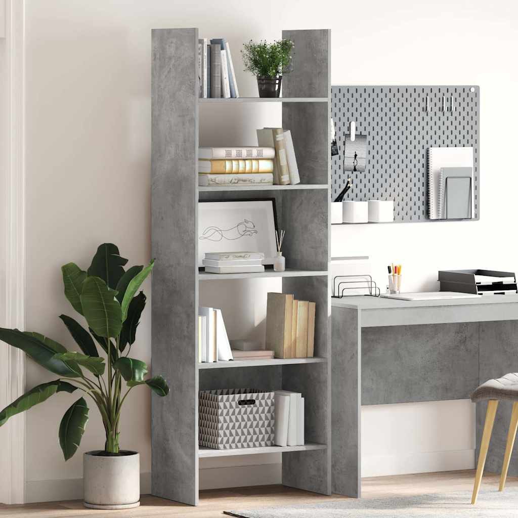 vidaXL Bücherregal Betongrau 60x35x180 cm Holzwerkstoff