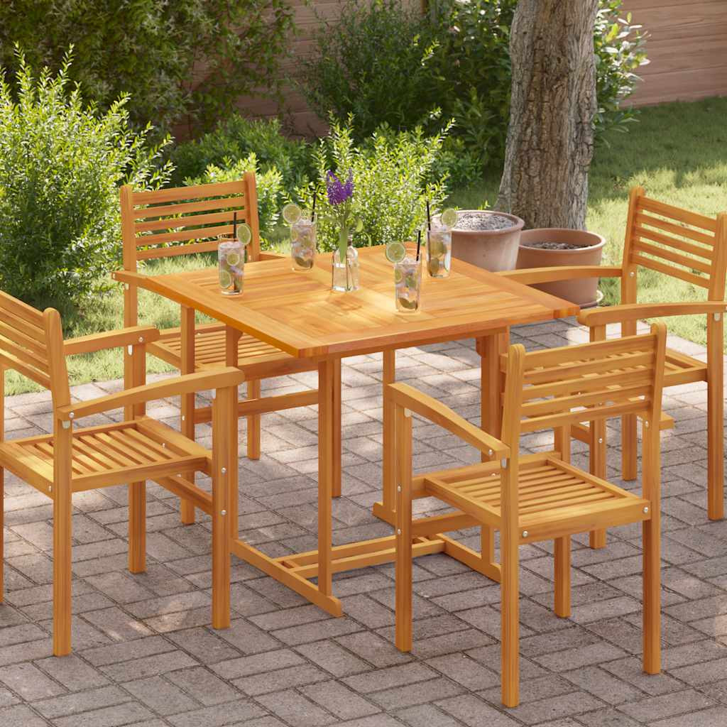 vidaXL Tischplatte Massivholz Teak Quadratisch 90×90×2,5 cm