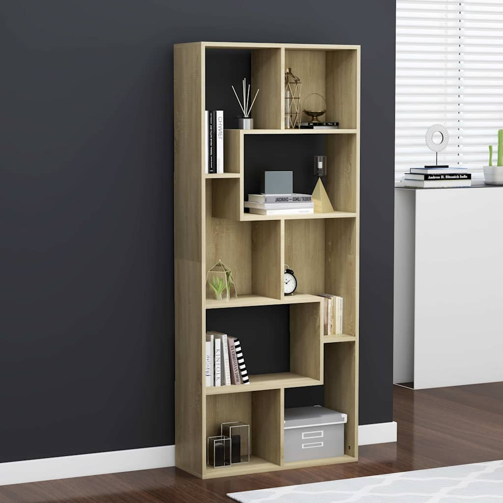 vidaXL Bücherregal Sonoma-Eiche 67x24x161 cm Holzwerkstoff