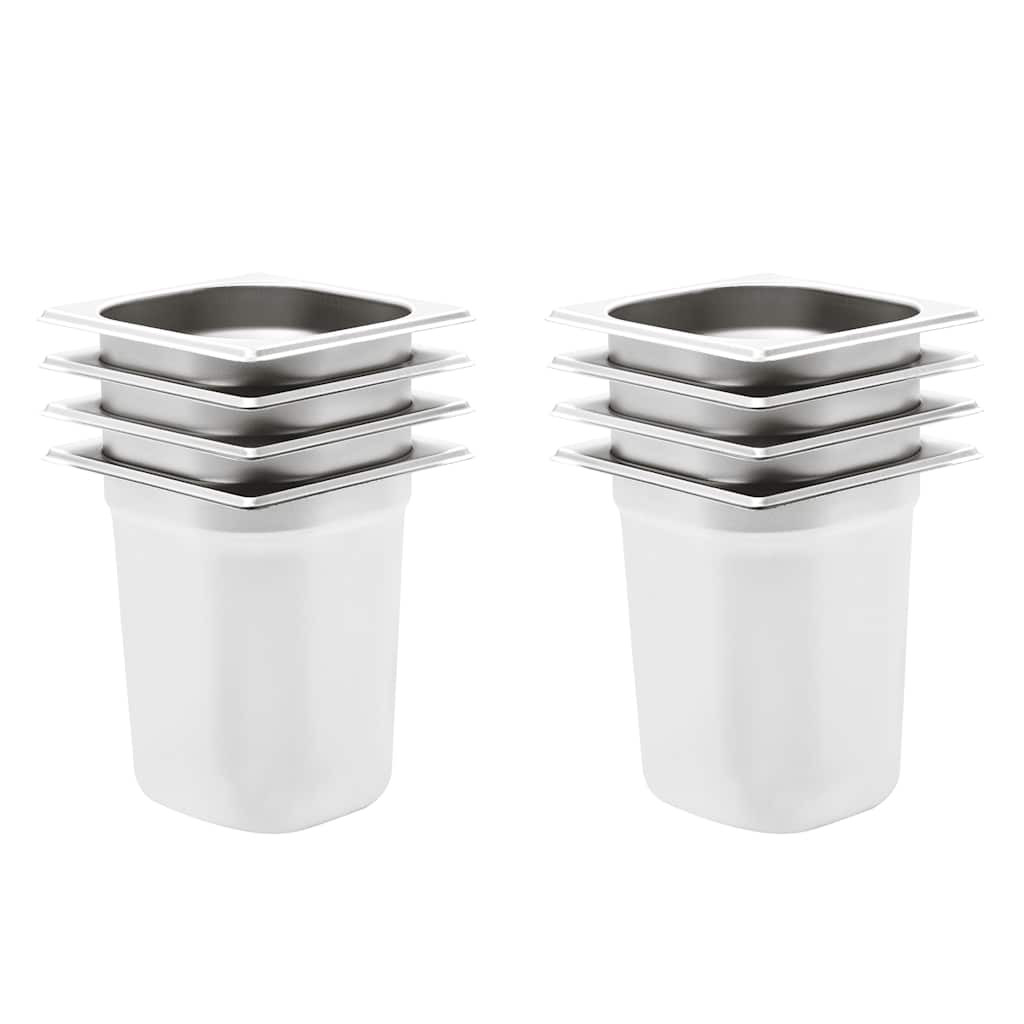 vidaXL Gastronormbehälter 8 Stk. GN 1/6 200 mm Edelstahl