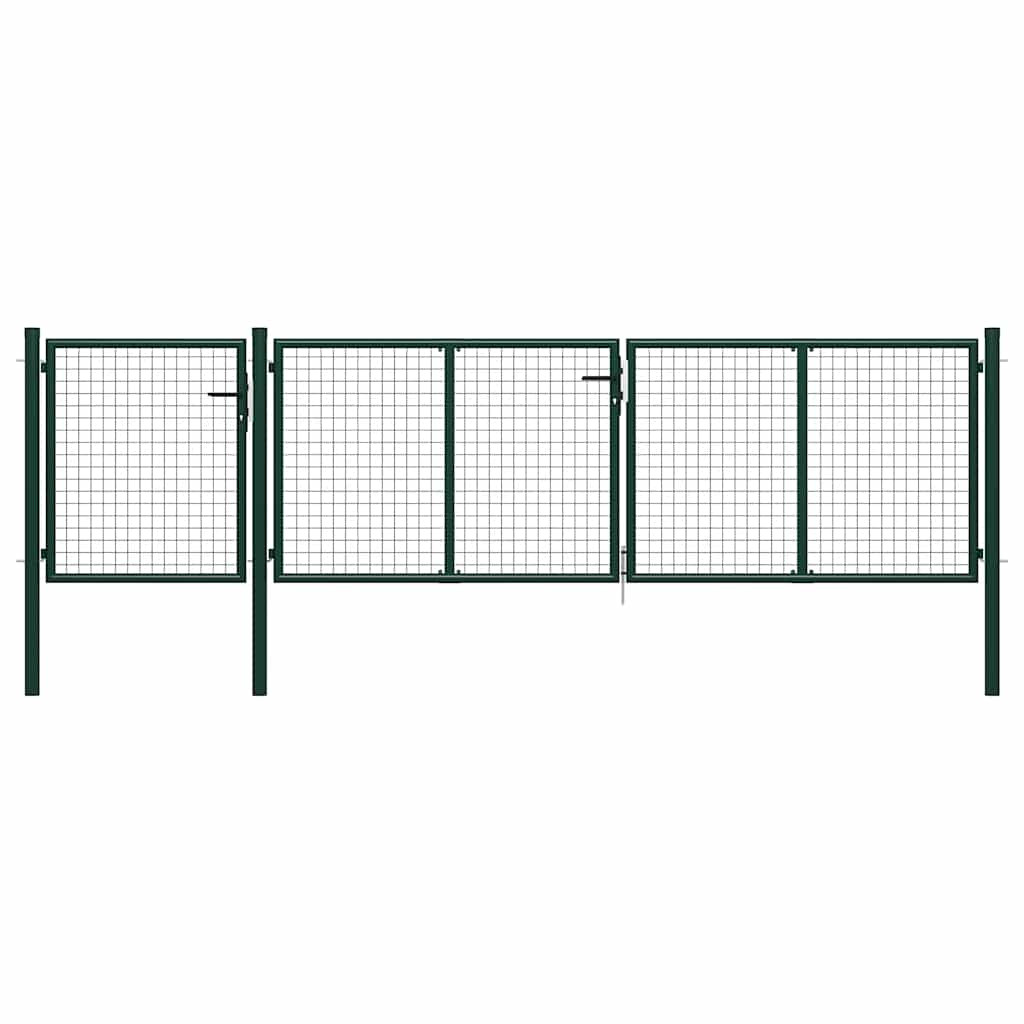vidaXL Gartentor aus Stahl 400 x 100 cm Grün