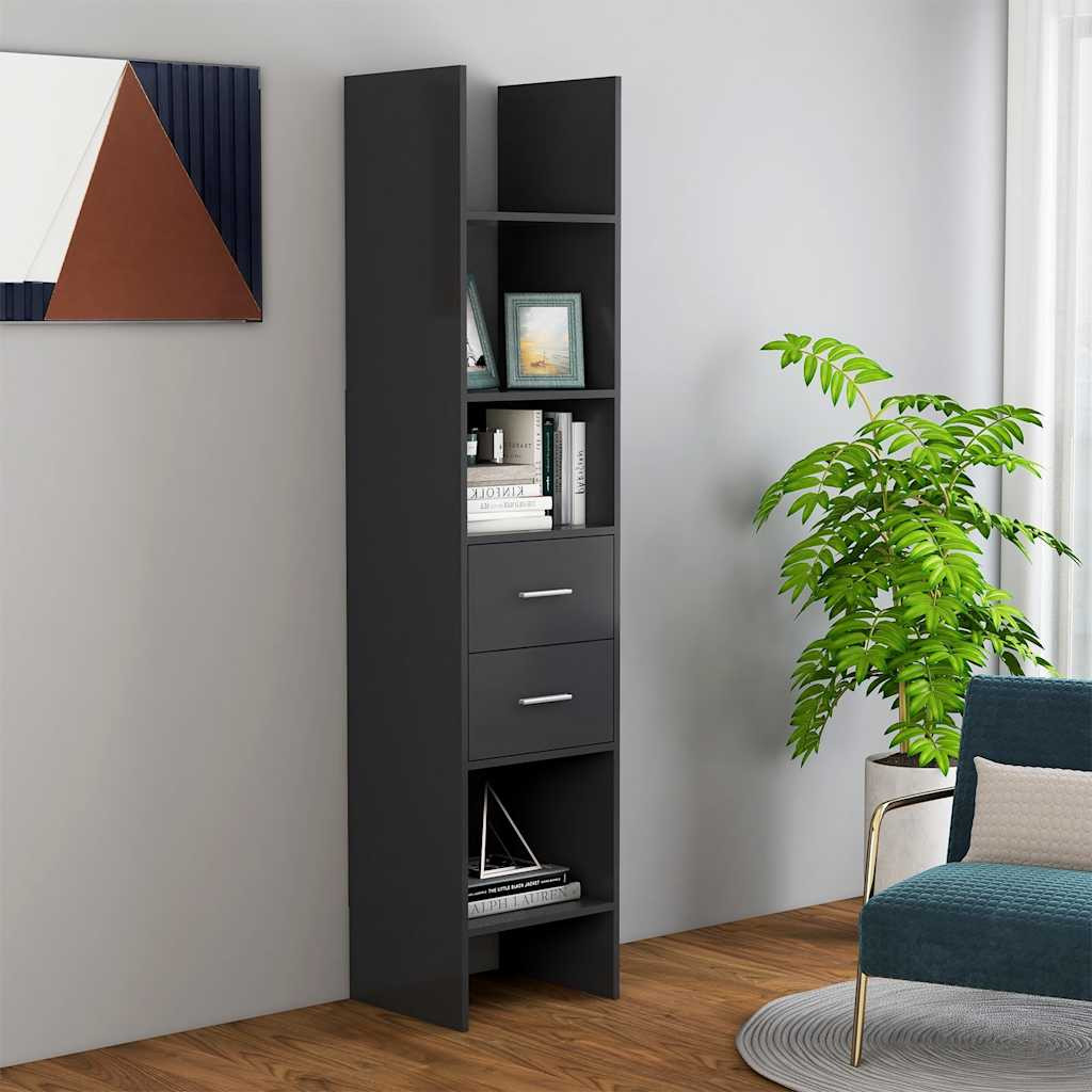 vidaXL Bücherregal Grau 40x35x180 cm Holzwerkstoff