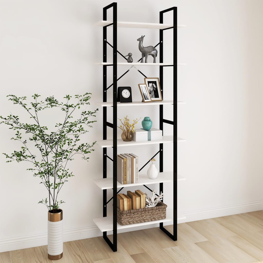 vidaXL Standregal Hoch Weiß 80x30x210 cm Massivholz Kiefer
