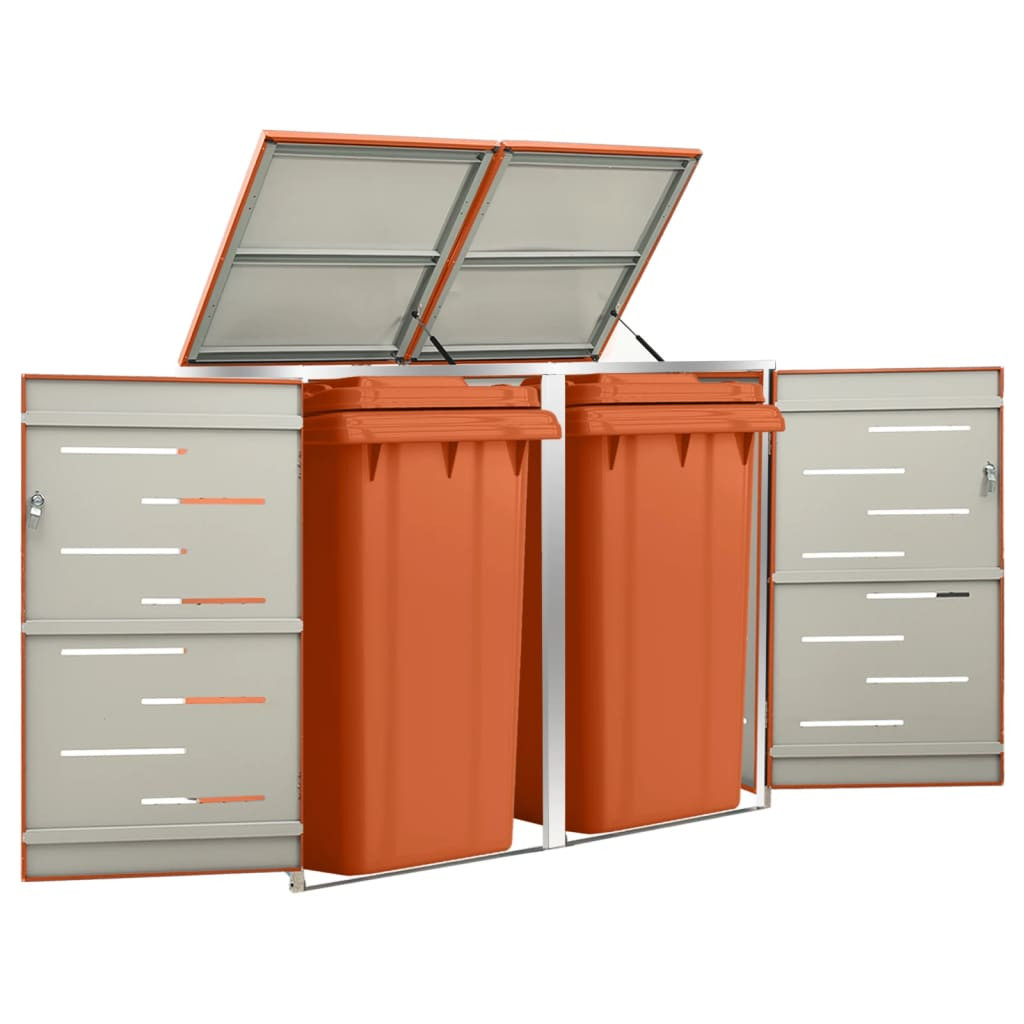 vidaXL Mülltonnenbox für 2 Tonnen 138x77,5x115 cm Edelstahl