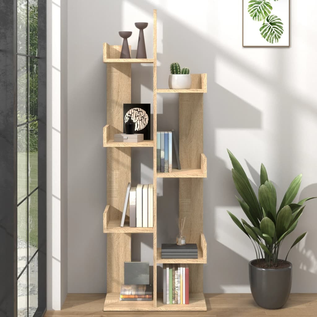 vidaXL Bücherregal Sonoma-Eiche 48x25,5x140 cm Holzwerkstoff