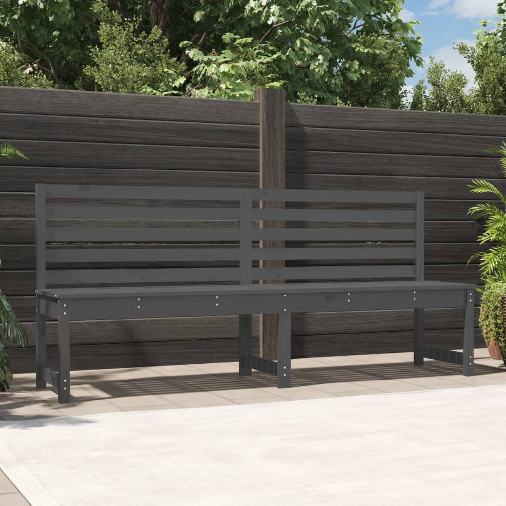 vidaXL Gartenbank Grau 201,5 cm Massivholz Kiefer