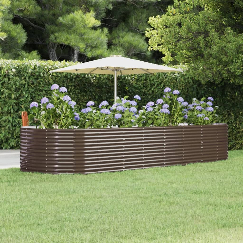 vidaXL Hochbeet Braun 367x140x68 cm Verzinkter Stahl