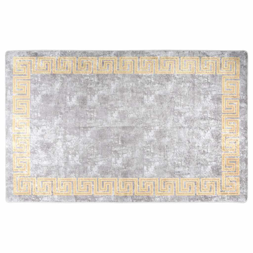 vidaXL Teppich Waschbar Grau 160x230 cm