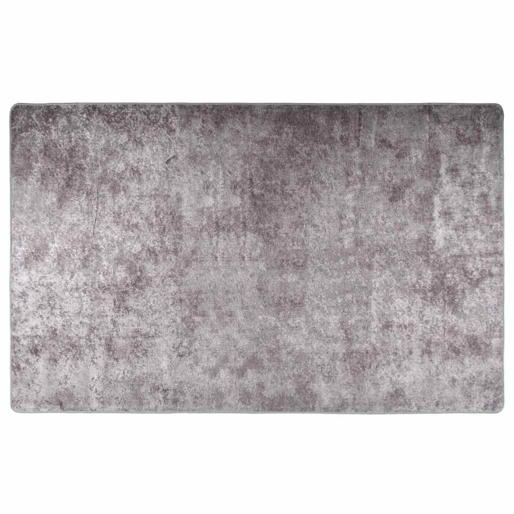 vidaXL Teppich Waschbar Grau 160x230 cm