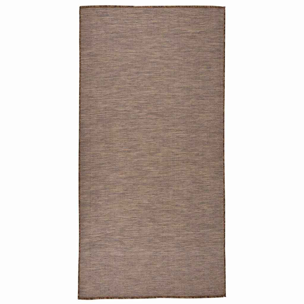 vidaXL Outdoor-Teppich Flachgewebe 100x200 cm Braun