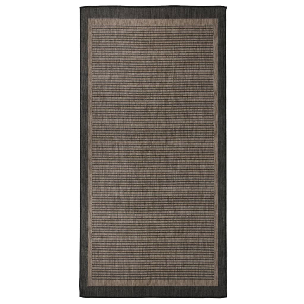 vidaXL Outdoor-Teppich Flachgewebe 100x200 cm Dunkelbraun
