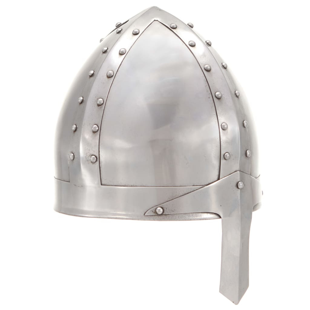 vidaXL Mittelalterlicher Ritterhelm Antik Replik LARP Silbern Stahl
