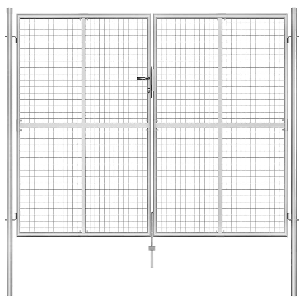 vidaXL Gartentor verzinkter Stahl 300 x 200 cm Silber