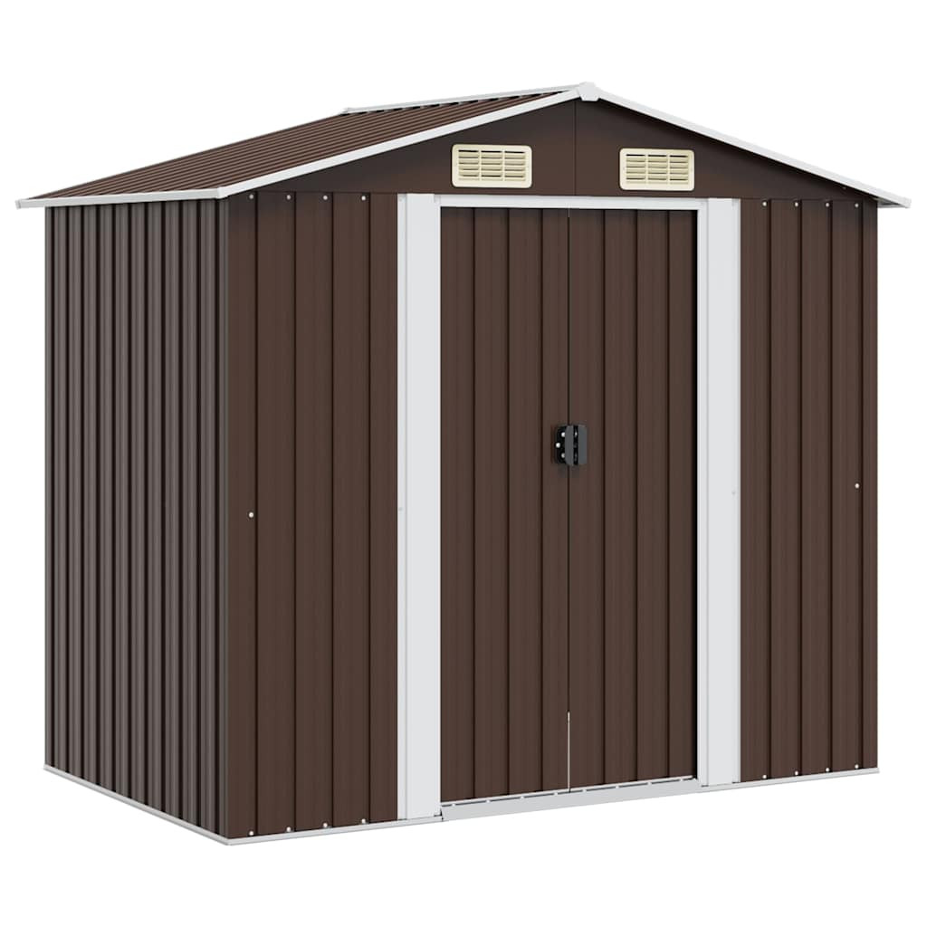 vidaXL Geräteschuppen Braun 204x132x186 cm Stahl