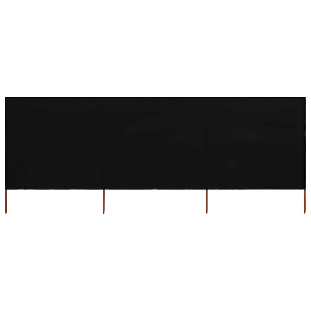 vidaXL 3-teiliges Windschutzgewebe 400 x 120 cm Schwarz