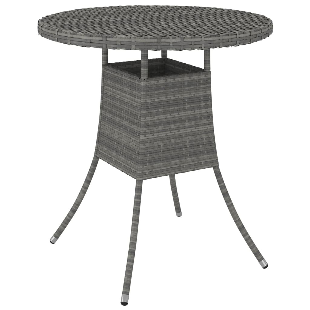 vidaXL Gartentisch Grau 70x70x73 cm Poly Rattan