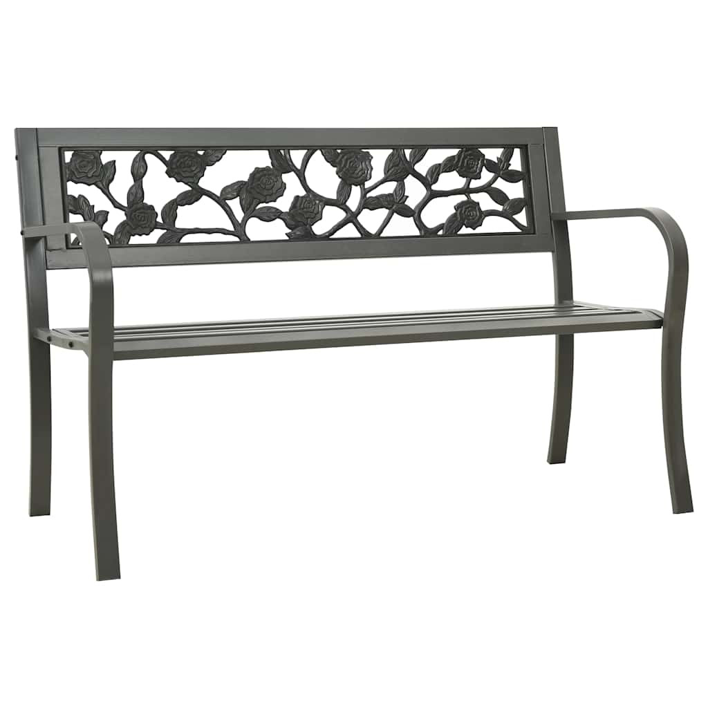 vidaXL Gartenbank 125 cm Stahl Grau