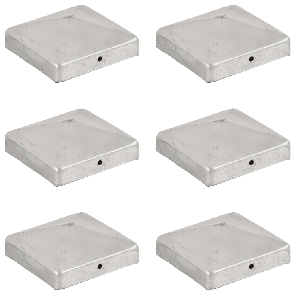 vidaXL Pfostenkappen 6 Stk. Pyramide Verzinktes Metall 91 x 91 mm