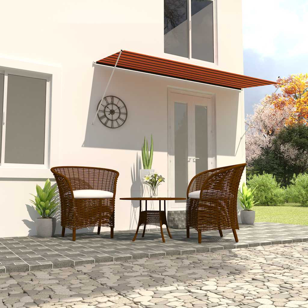 vidaXL Einziehbare Markise 350×150 cm Orange und Braun