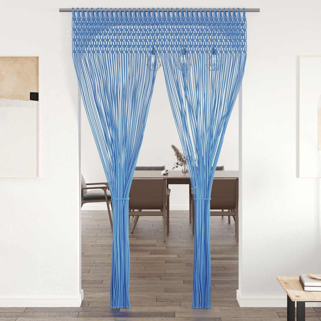 vidaXL Makramee Vorhang Blau 140x240 cm Baumwolle