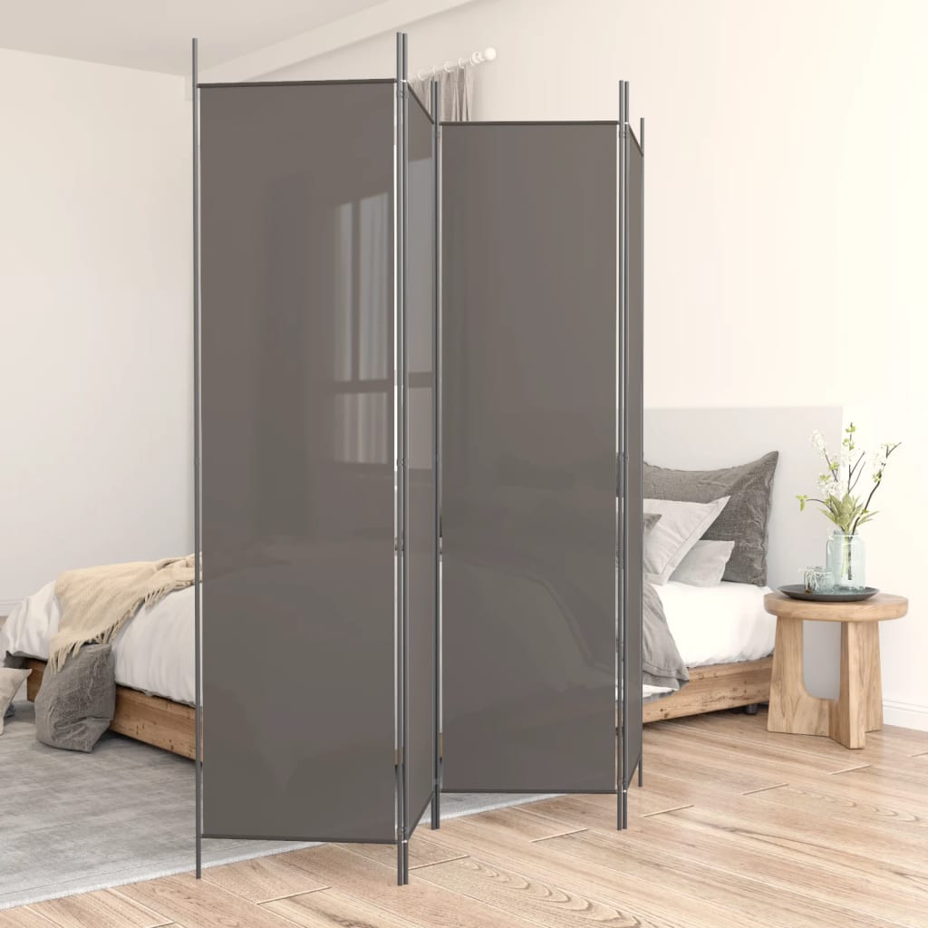 vidaXL 4-tlg. Paravent Anthrazit 200x220 cm Stoff
