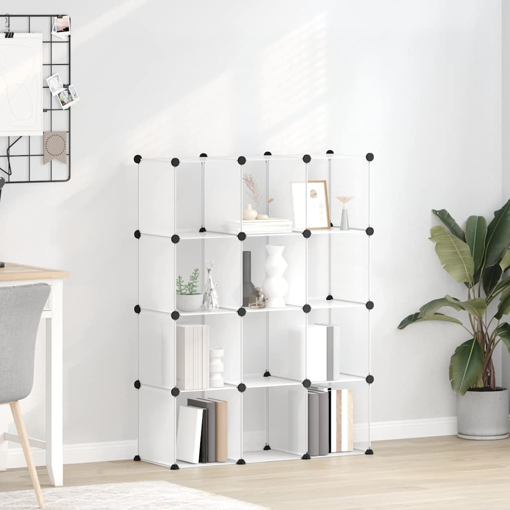 vidaXL Regalsystem mit 12 Würfeln Transparent PP