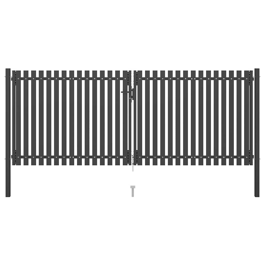 vidaXL Gartentor aus Stahl 400 x 125 cm Anthrazit