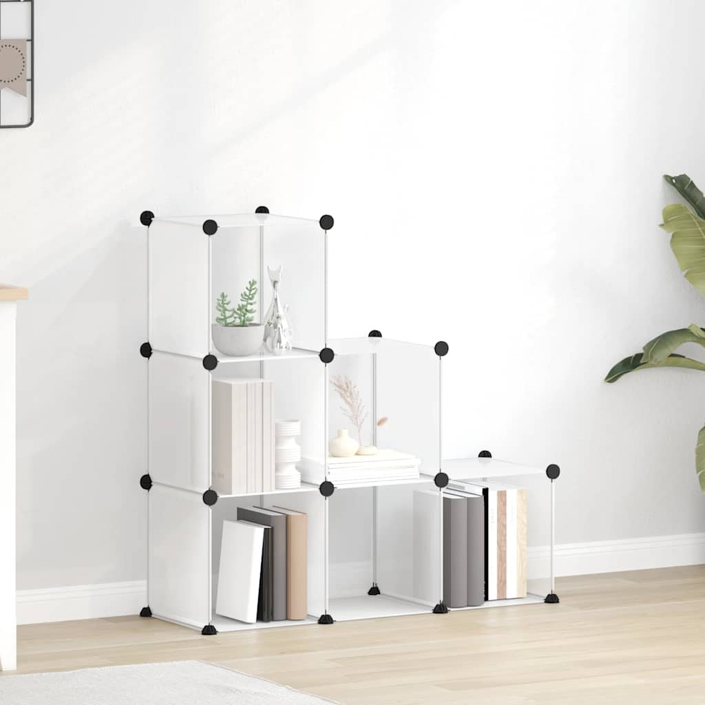 vidaXL Regalsystem mit 6 Würfeln Transparent PP