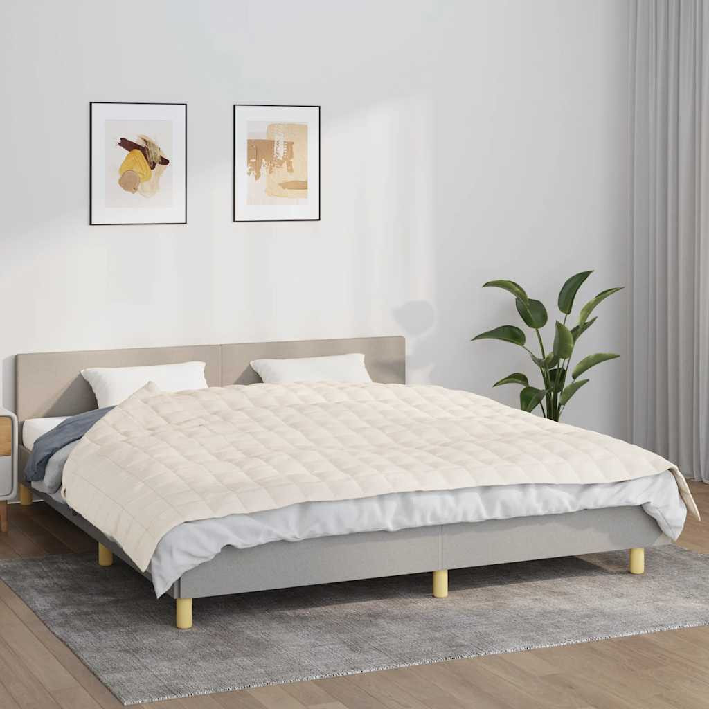 vidaXL Gewichtsdecke Hellcreme 155x220 cm 7 kg Stoff