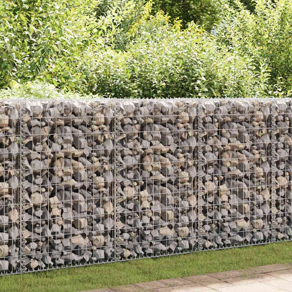 vidaXL Gabionenwand mit Abdeckung Verzinkter Stahl 300x30x100 cm
