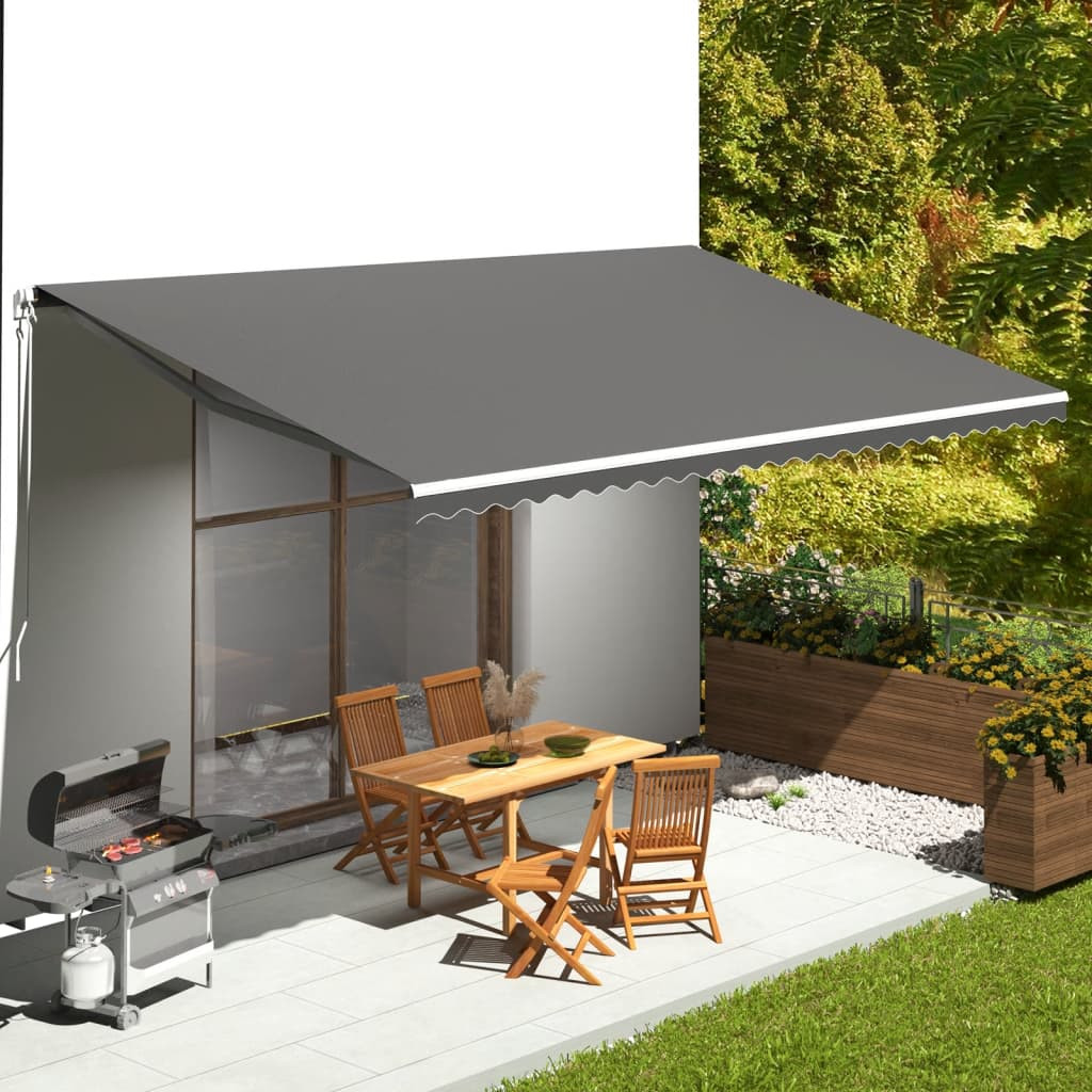 vidaXL Ersatzstoff für Markise Anthrazit 6x3,5 m Polyester