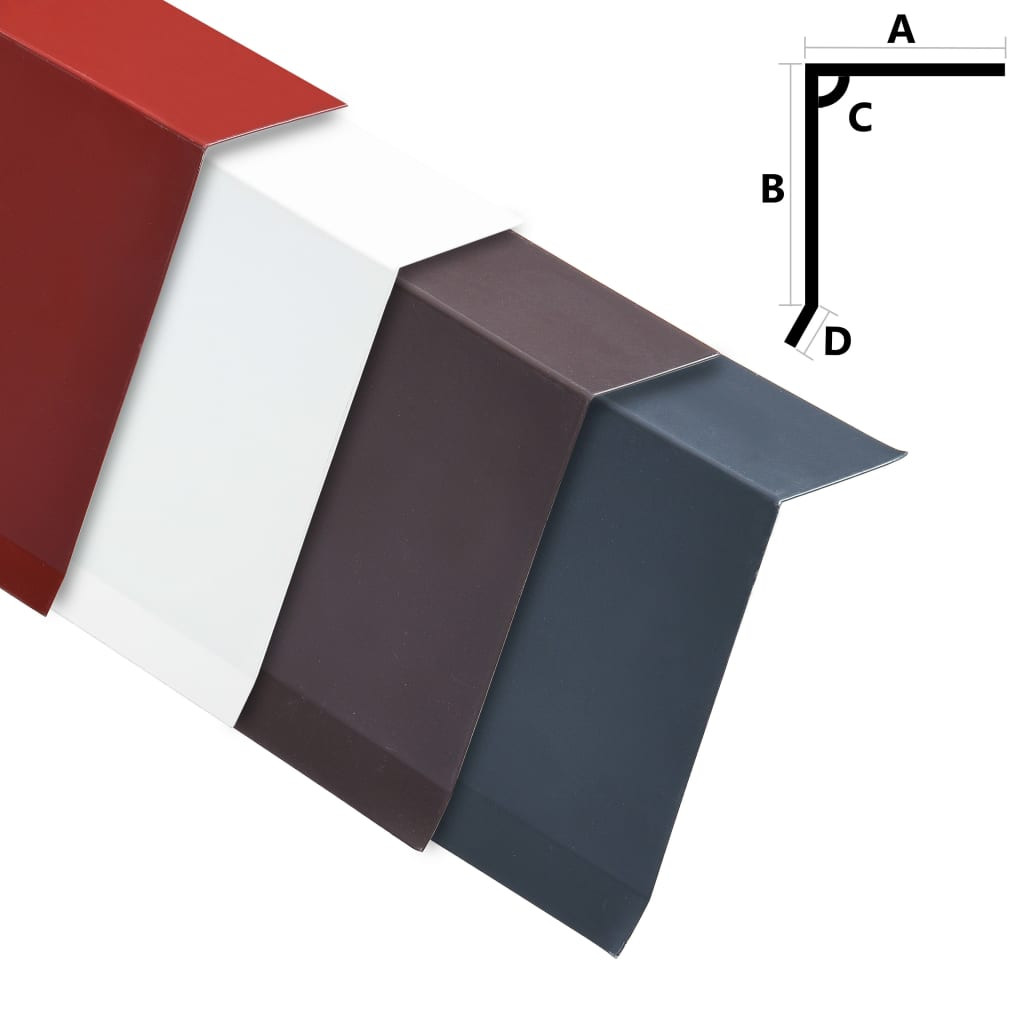 vidaXL Dachrandblech L-Form 5 Stk. Aluminium Anthrazit 170 cm