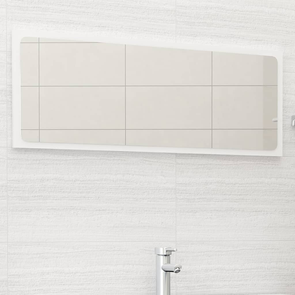 vidaXL Badspiegel Hochglanz-Weiß 100x1,5x37 cm Holzwerkstoff