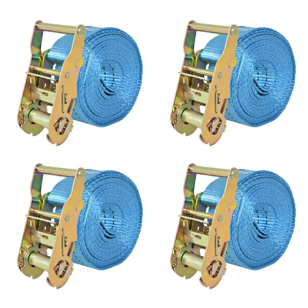 vidaXL Ratschen-Spanngurte 4 Stk. 2 Tonnen 6m×38mm Blau