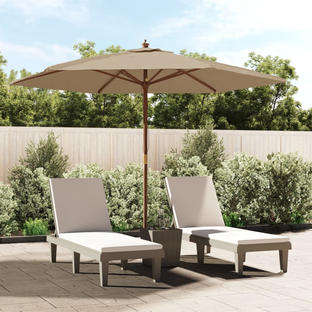 vidaXL Sonnenschirm mit Holzmast Taupe 299x240 cm