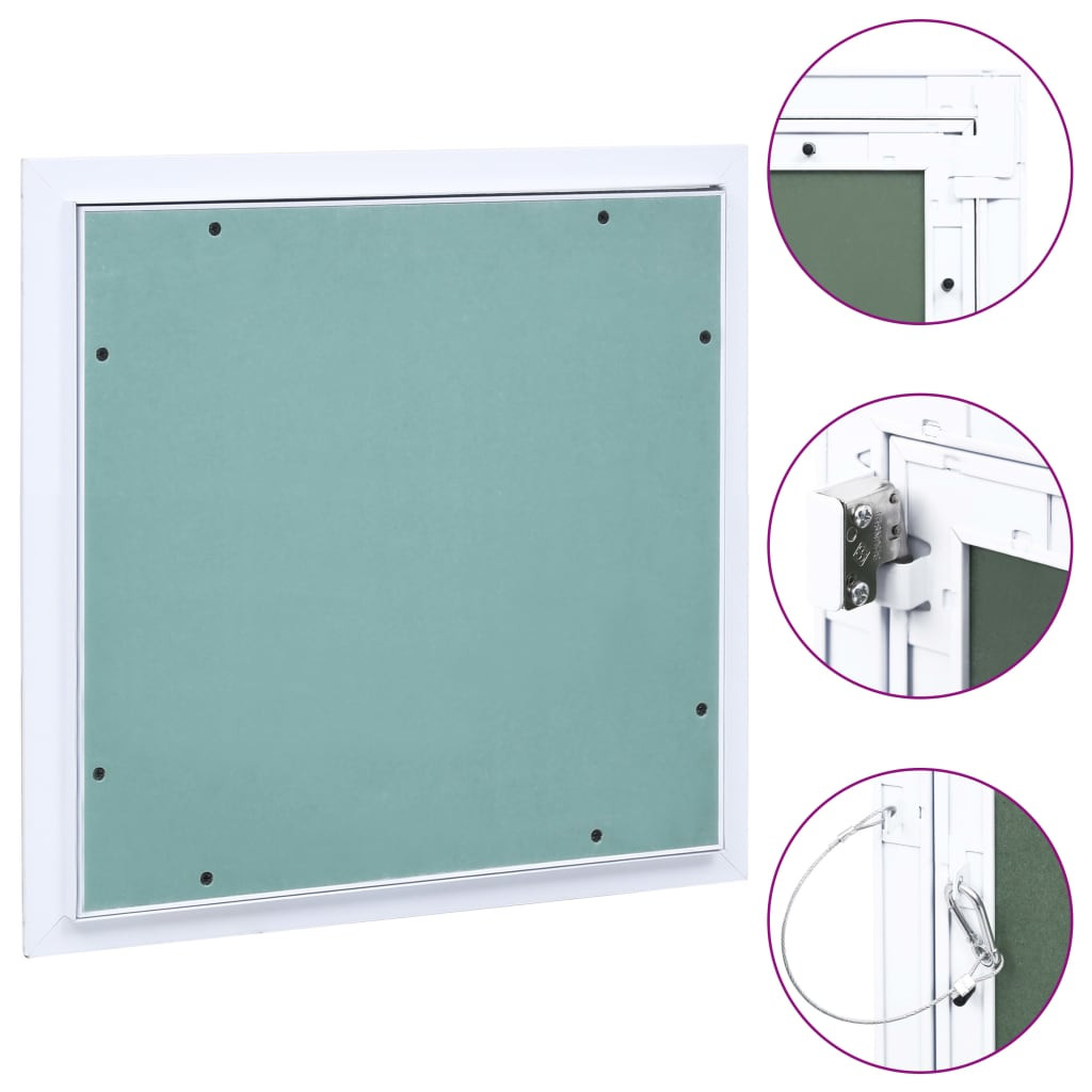 vidaXL Revisionsklappe mit Aluminium-Rahmen und GK-Einlage 400x400 mm