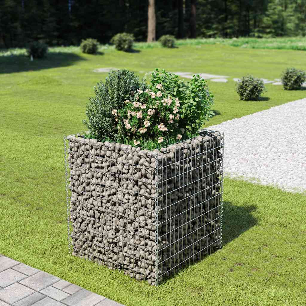 vidaXL Gabionen-Hochbeet Verzinkter Stahl 90×90×100 cm