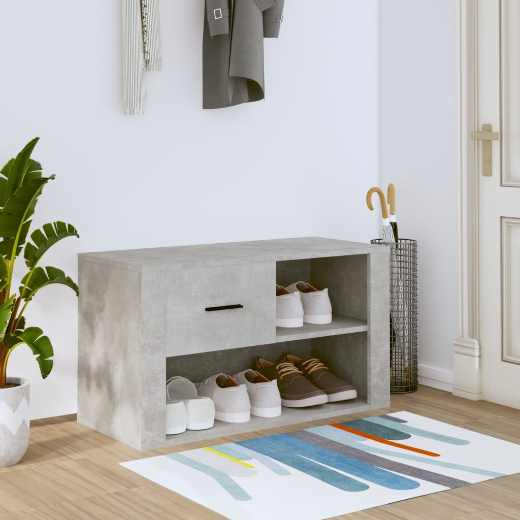 vidaXL Schuhschrank Betongrau 80x35x45 cm Holzwerkstoff